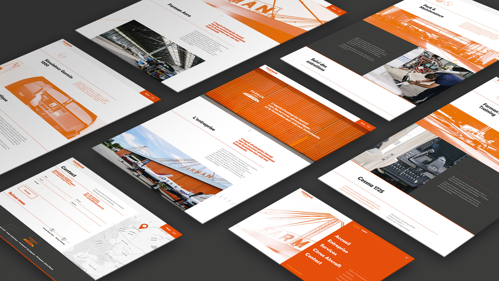 Interfaces du site Farman Aero