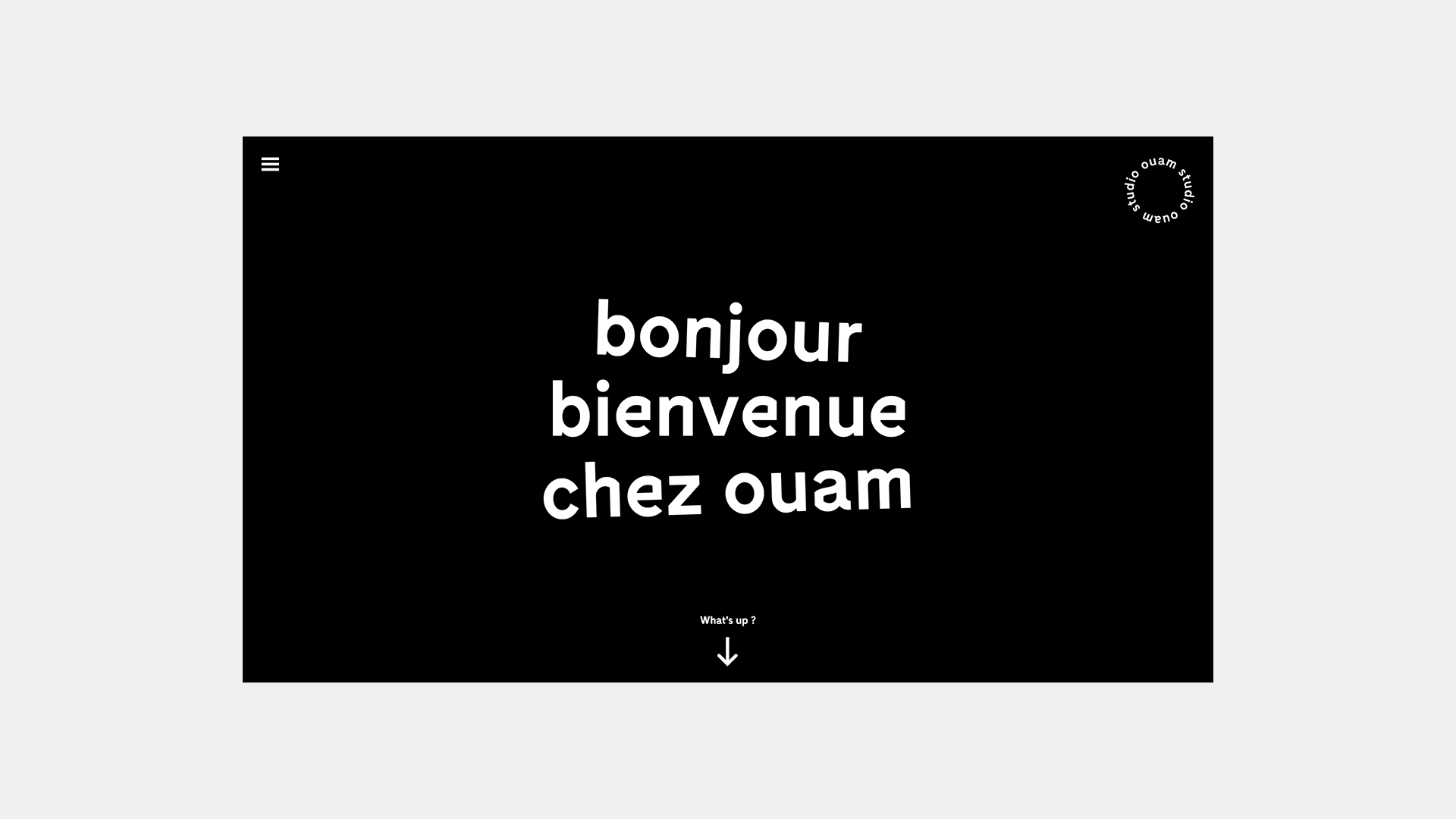 Header de l'accueil du site Studio OUAM