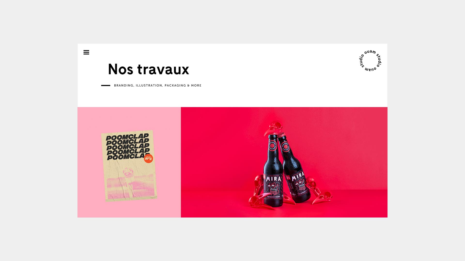 Interface du site Studio OUAM