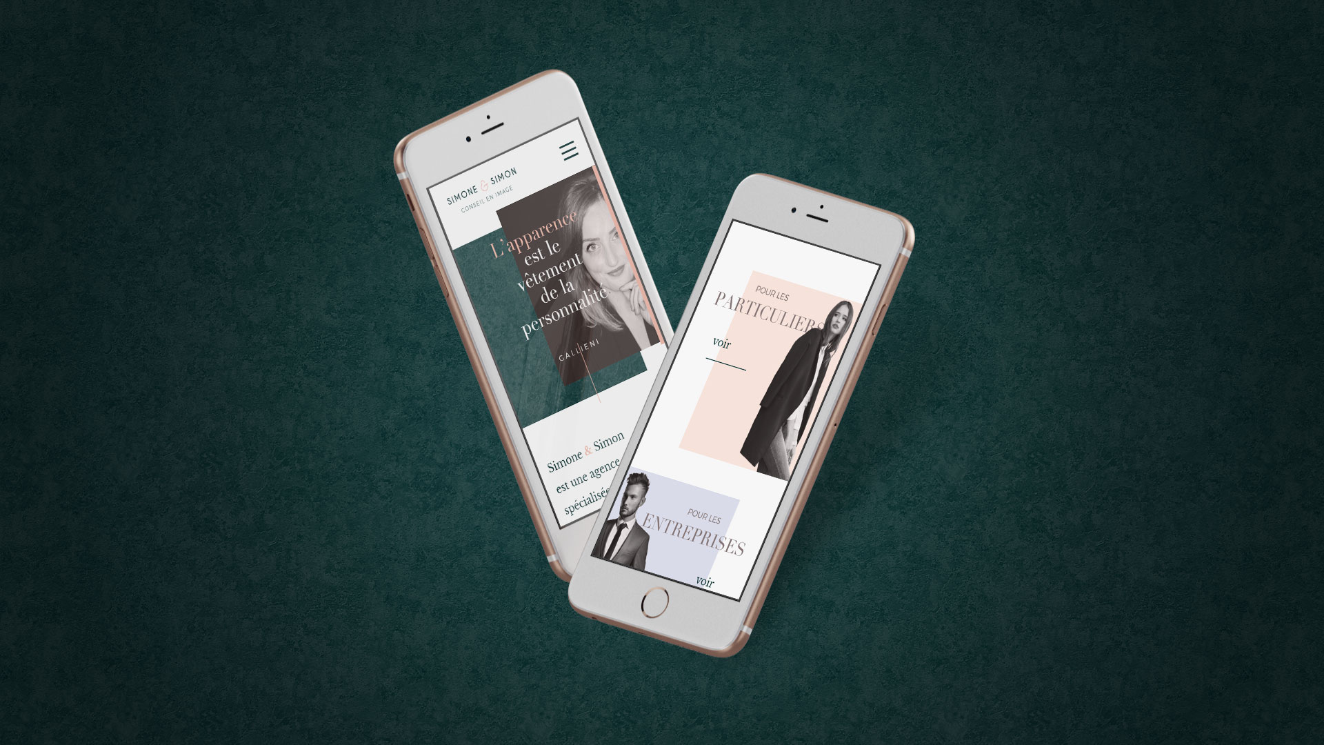 Mockup de présentation du site Simone & Simon
